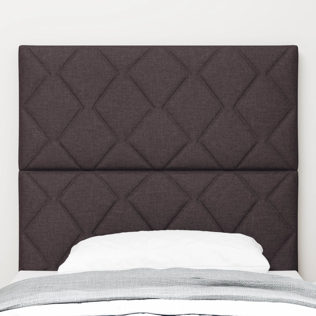 Testata LED con design a blocchi di diamante marrone scuro, 100 cm in tessuto