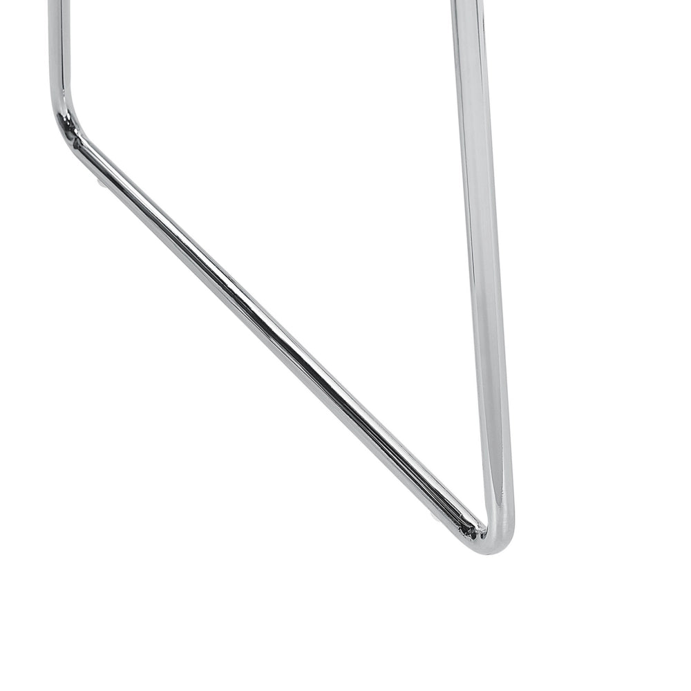 Set di 2 Sedie da Pranzo in Tessuto Velluto Azzurro Gambe in Metallo Cromato Stile Moderno
