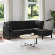 Set di mobili per il soggiorno 4 pcs Nero Tessuto