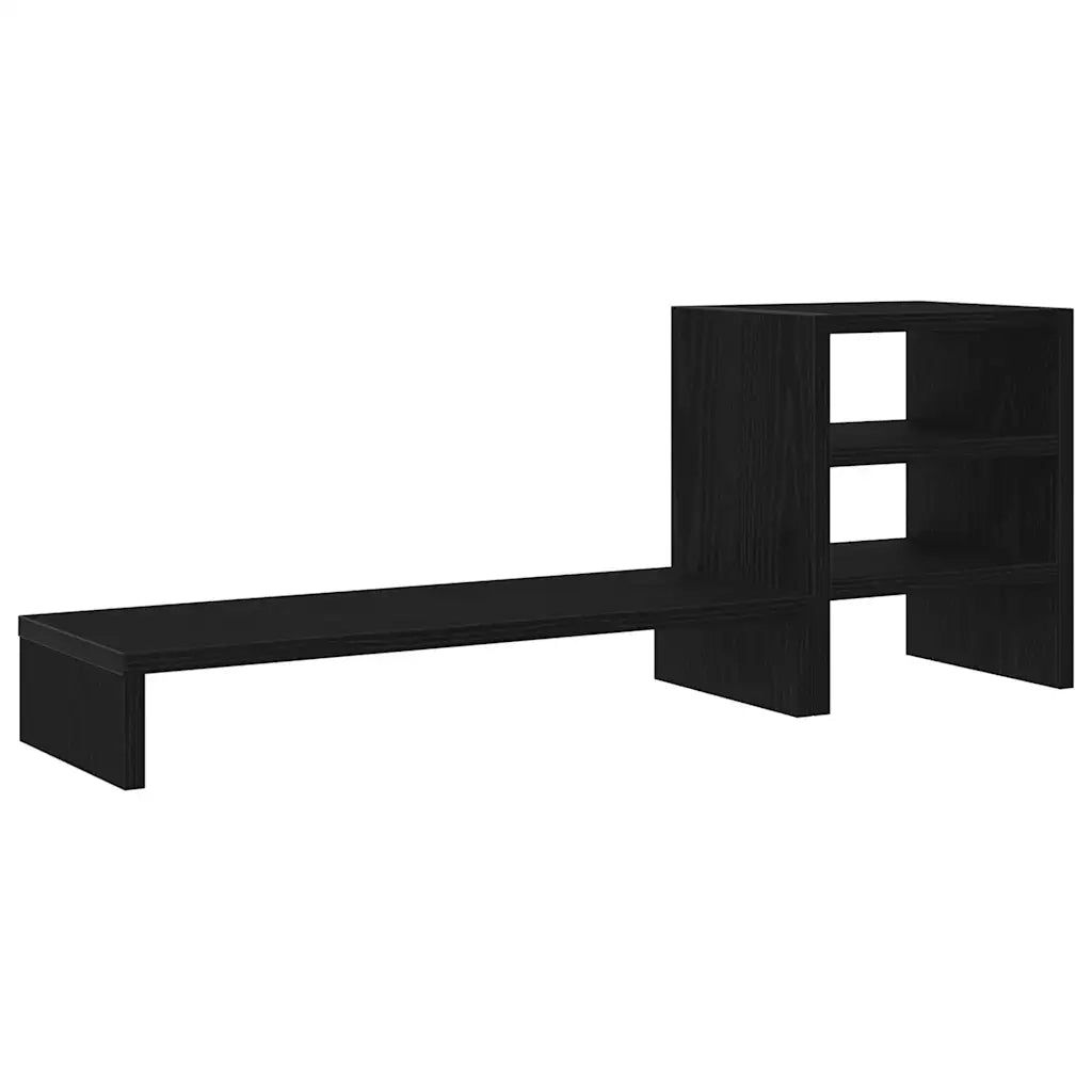 Supporto Monitor con Organizzatore Rovere Nero in Truciolato 868087