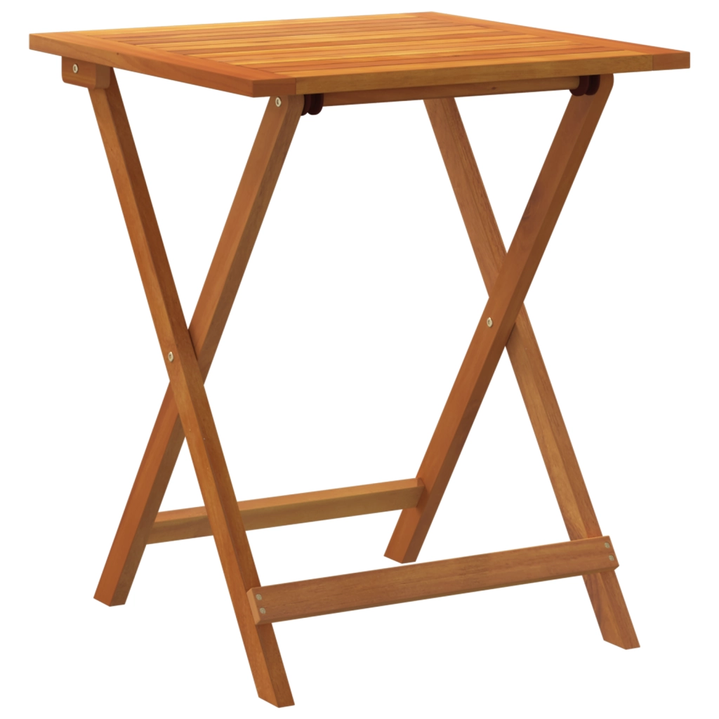 Tavolo da giardino pieghevole quadrato 60x60x72 cm legno massello di acacia