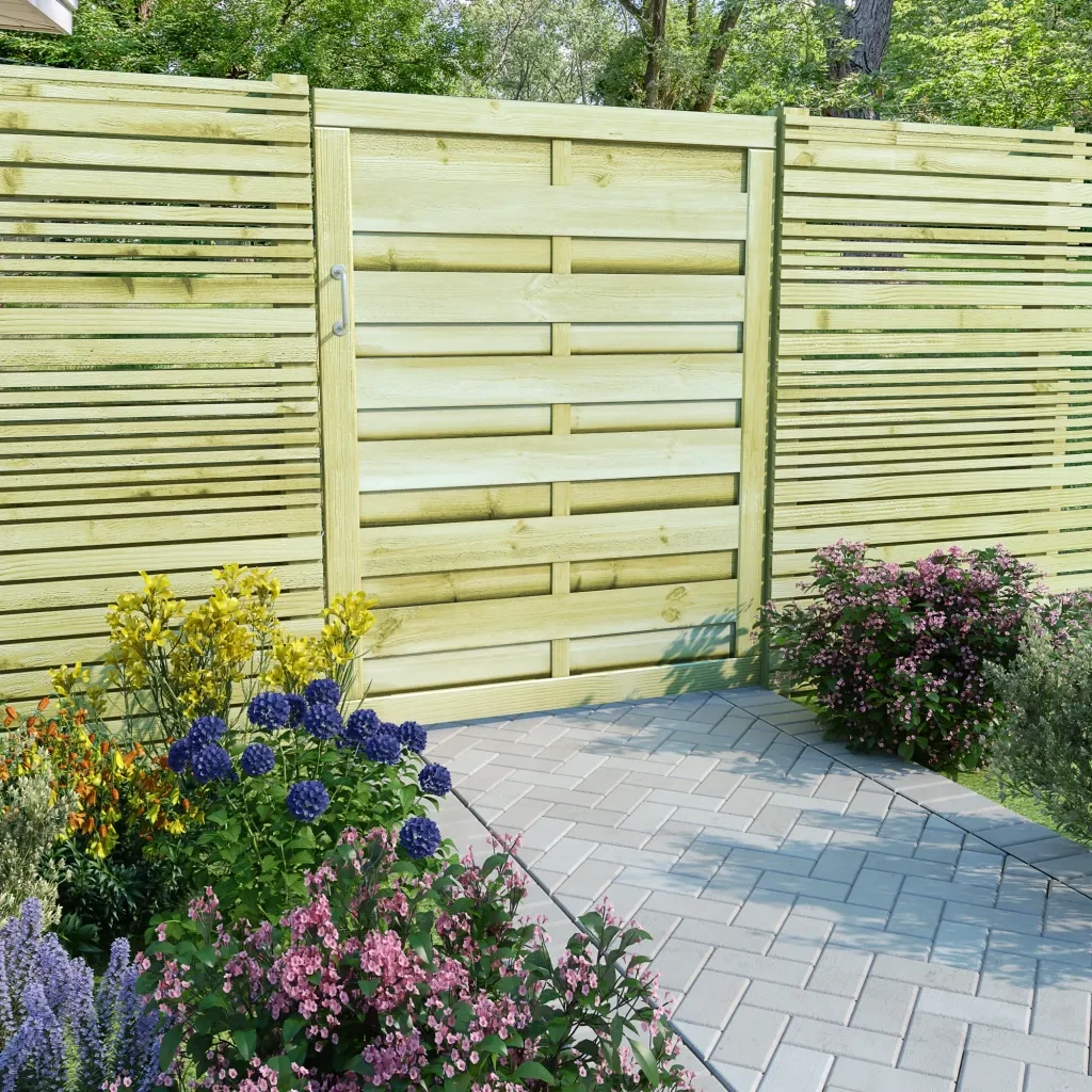 Cancello da Giardino Legno di Pino Impregnato 100x125 cm Verde 45316
