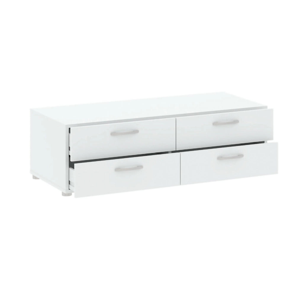 Cassettiera Gignod, Settimino multiuso, Comò camera da letto, Mobile con cassetti, 111x52 h35 cm, Bianco