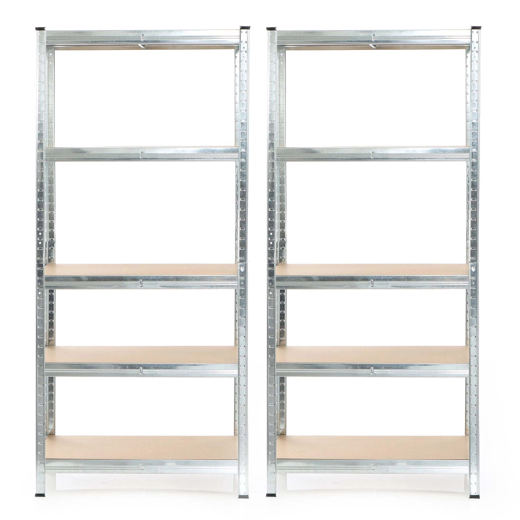 Set 2x scaffali a incastro per carichi pesanti 180x90x40cm Max 875kg l’uno Acciaio 5 ripiani