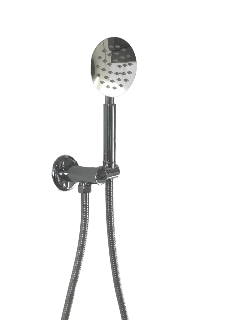 Set doccia con supporto con presa acqua e doccetta anticalcare, flessibile 150 cm