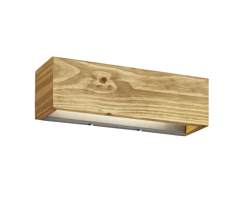 Applique LED rettangolare bi-emissione, legno, L 37 cm, Brad