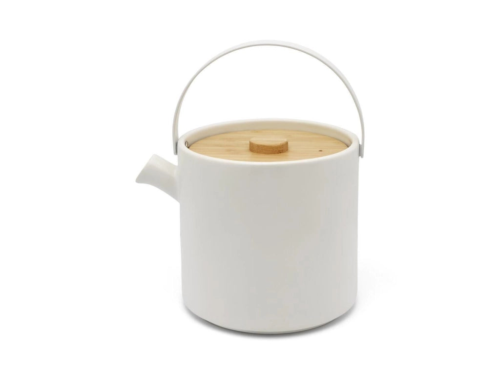 Bredemeijer 142010 Umea Set di teiere 1200 ml con filtro in acciaio inox e scalda te' colore Bianco