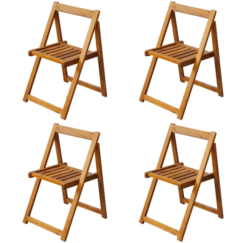 Set da Pranzo da Giardino 5 pz Pieghevole in Massello di Acacia 45594