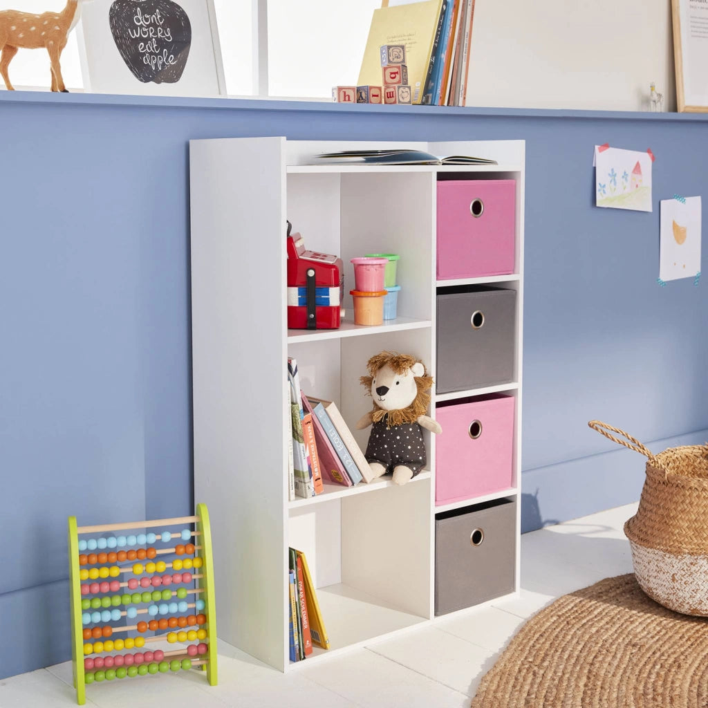 Contenitore per bambini con 4 cestini, rosa