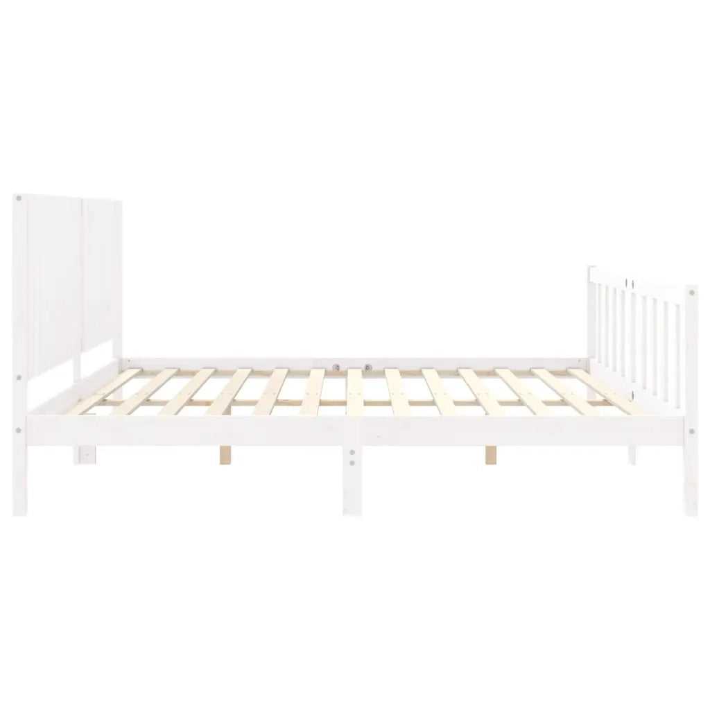 Giroletto senza Materasso Bianco 200x200 cm Legno Massello Pino 3192967