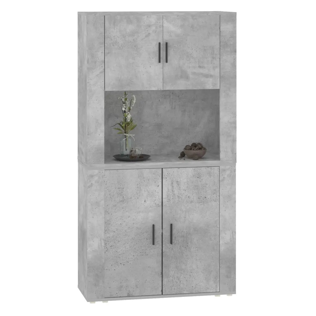 Credenza | Madia | Buffet da pranzo | Armadio da pranzo Grigio Cemento in Legno Multistrato