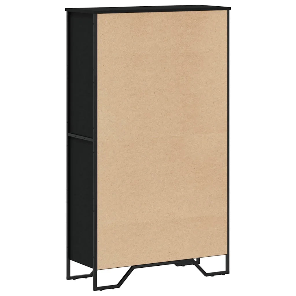 Libreria-Scaffale per Libri-Mobile di Stoccaggio Nera 80x31x137,5 cm in Legno Multistrato