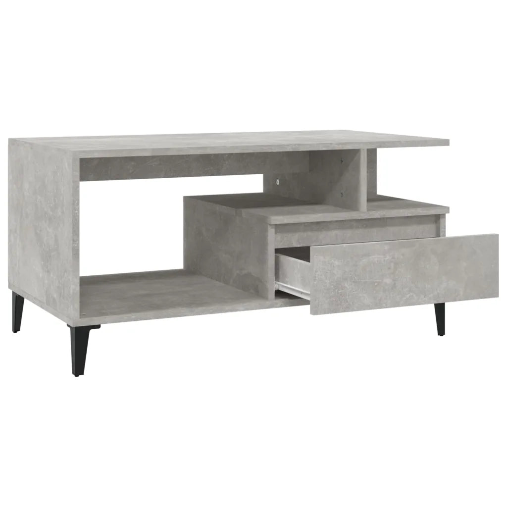 Tavolino Salotto Grigio Cemento 90x49x45 cm Legno Multistrato cod mxl 27000