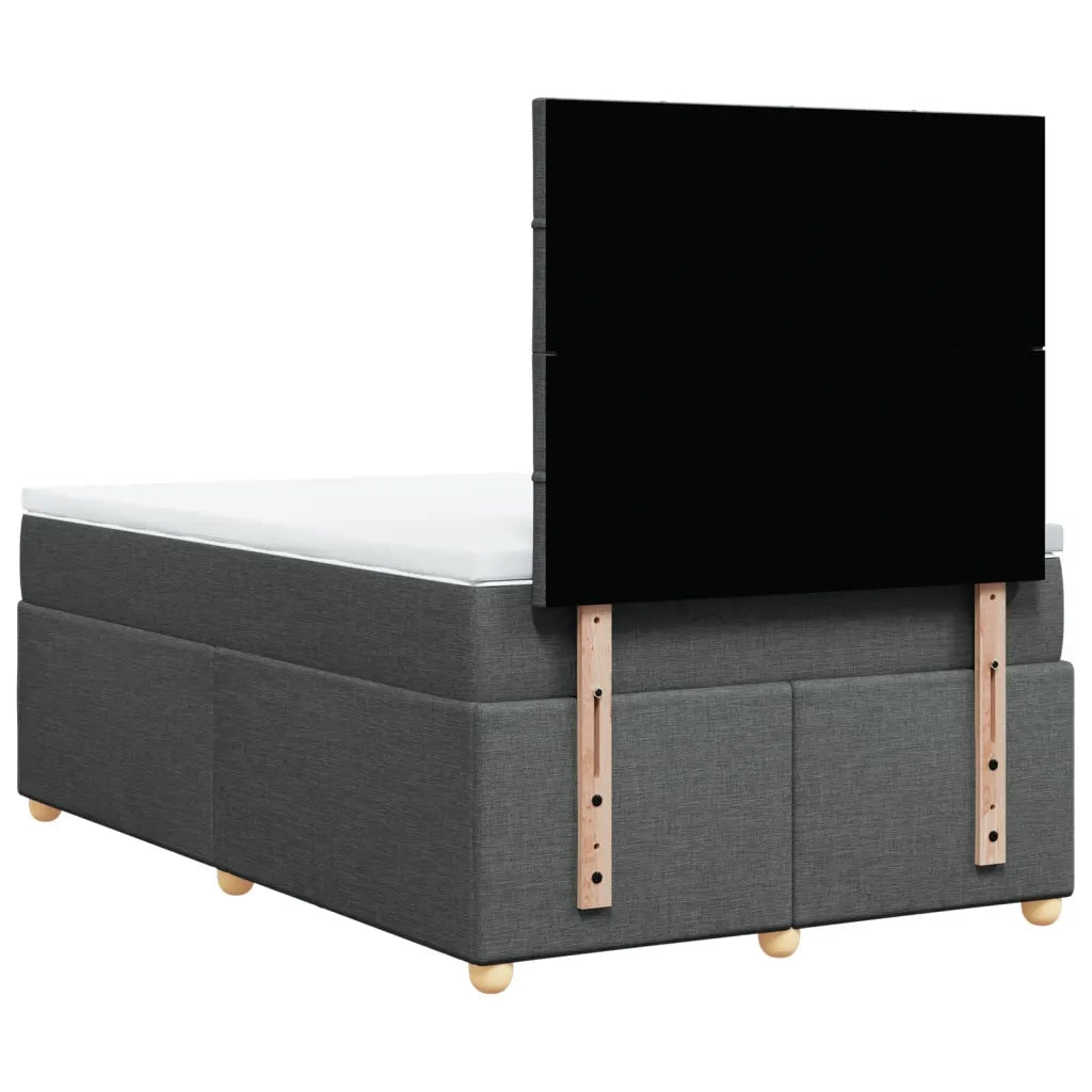 vidaXL Giroletto a Molle con Materasso Grigio Scuro 120x190cm Tessuto