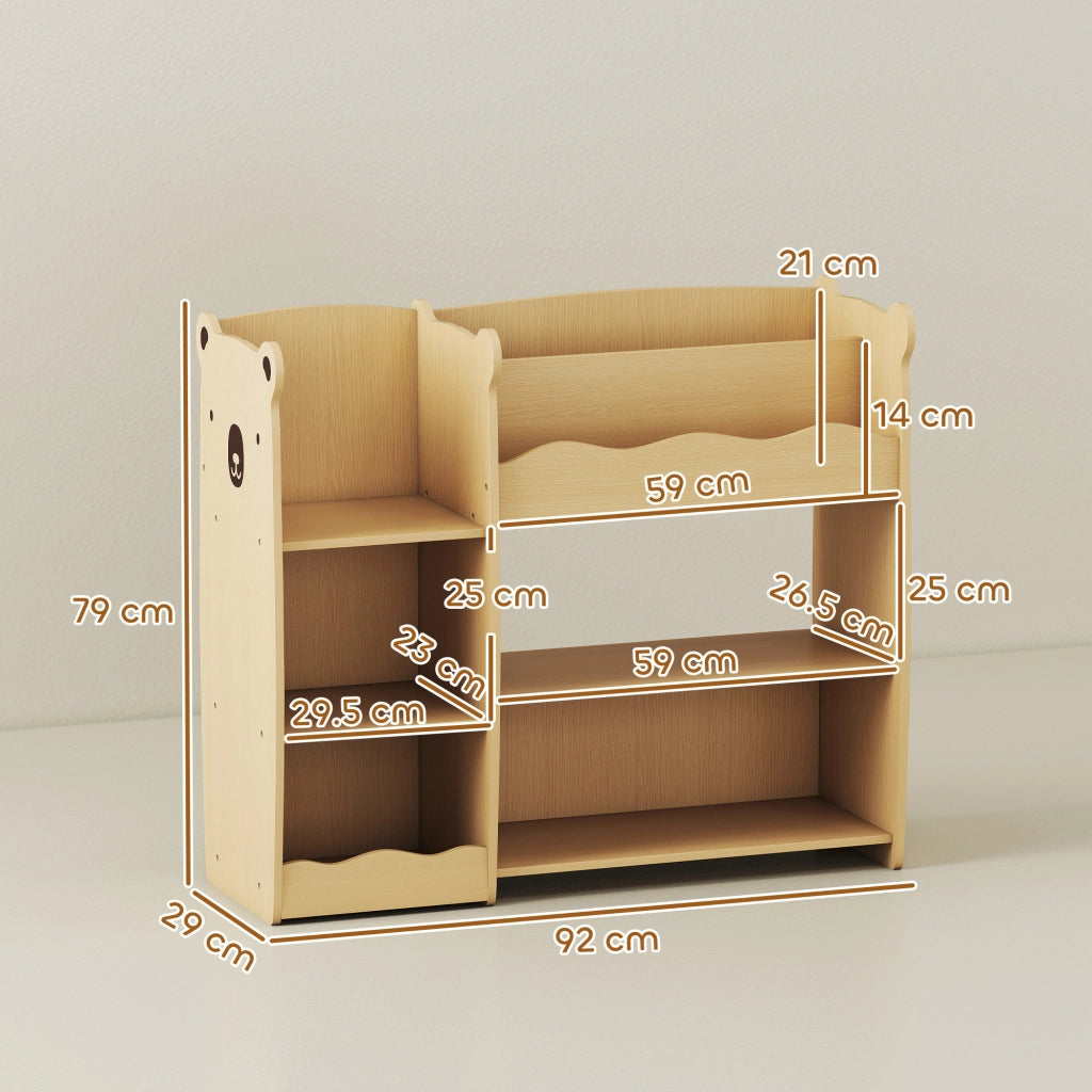 Libreria per Bambini con Ripiani Aperti e Scomparti ¨C zephmum ¨C Legno 92x29x79 cm