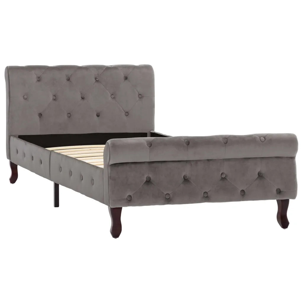 Giroletto-Struttura Letto Grigio in Velluto 90x200 cm 904099