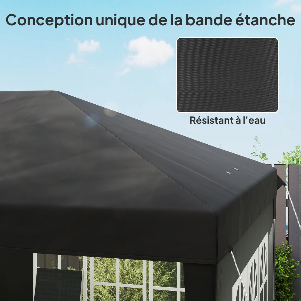 Tendone da giardino pieghevole 3x6 m ¨C zephmum ¨C nero