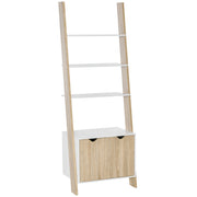 Libreria a scala con 3 ripiani e armadietto ¨C zephmum ¨C rovere e bianco 60x40x171