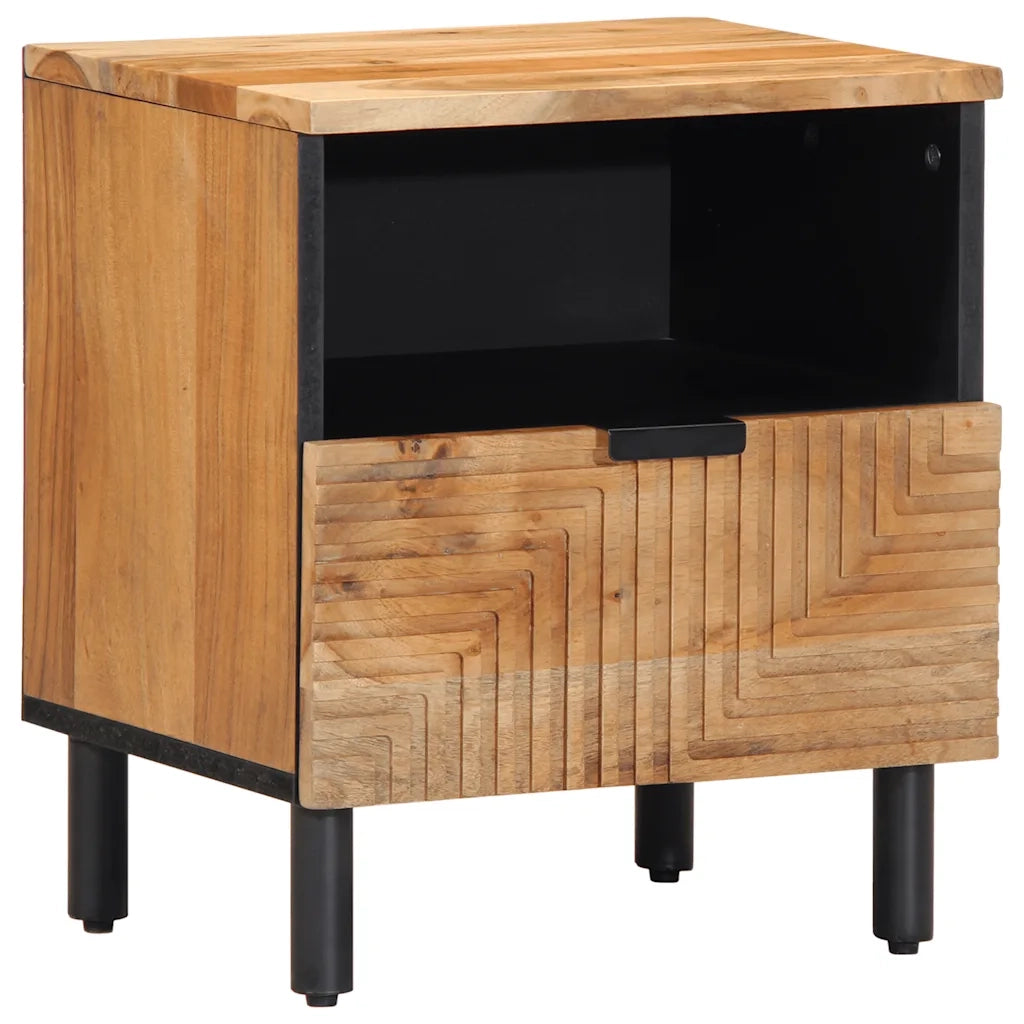 Comodini 2pz 40x33x46 cm in Legno Massello di Acacia 4017763