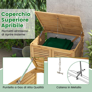 Box Portabidone dei Rifiuti in Legno 120L, Copribidone per Spazzatura con Coperchio Apribile, Doppia Porta e Serratura, Contenitore per Pattumiera da Giardino, Cortile e Terrazza