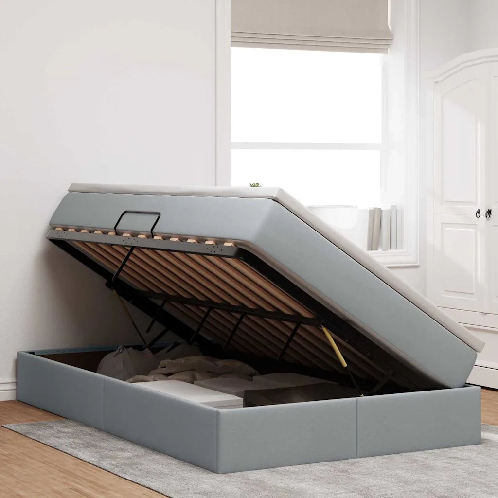 Letto con contenitore e materasso Grigio chiaro 120 x 200 cm 3370218