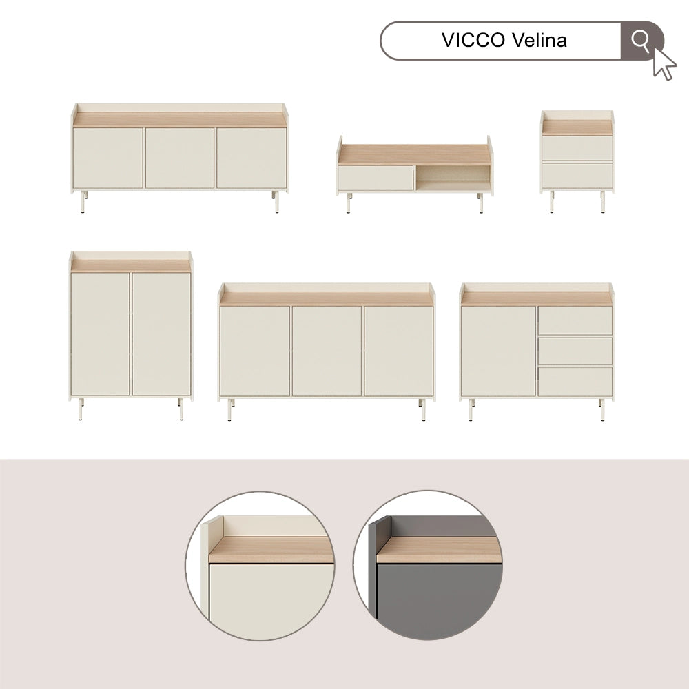 Vicco Comodino Crema Set di 2