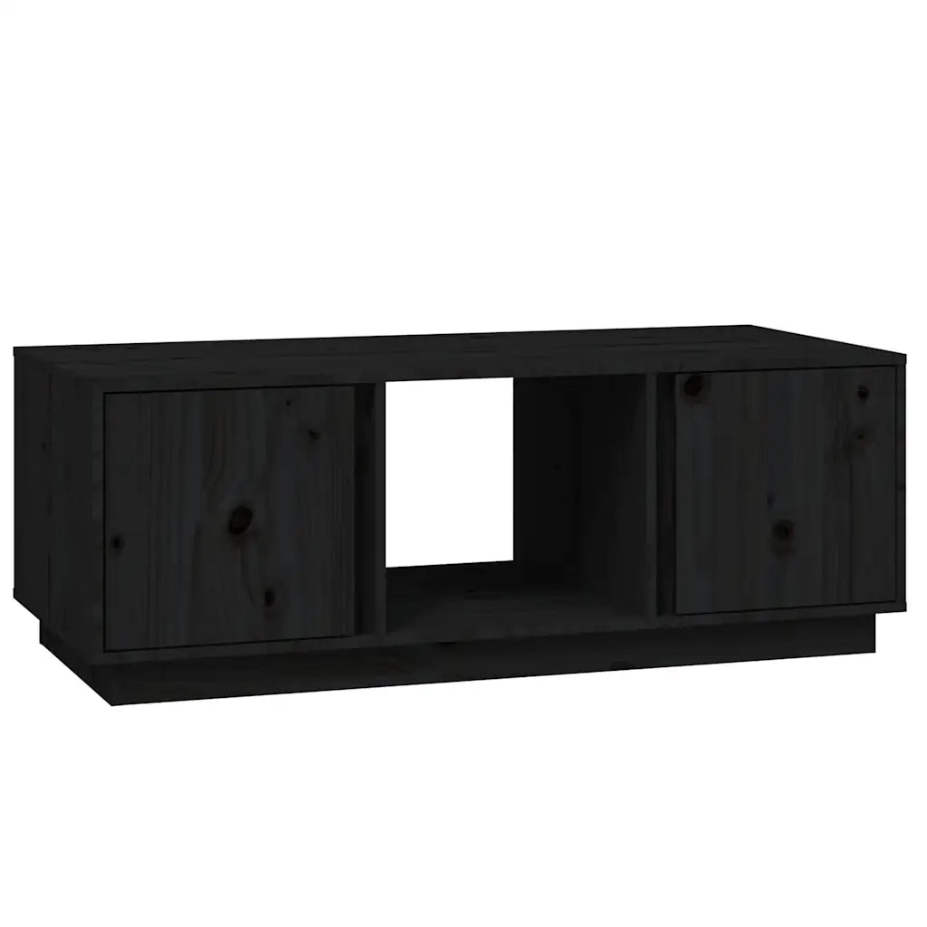 Tavolino da salotto | Tavolino da caff¨¨ | Tavolino da Soggiorno Nero 110x50x40 cm Legno Massello di Pino