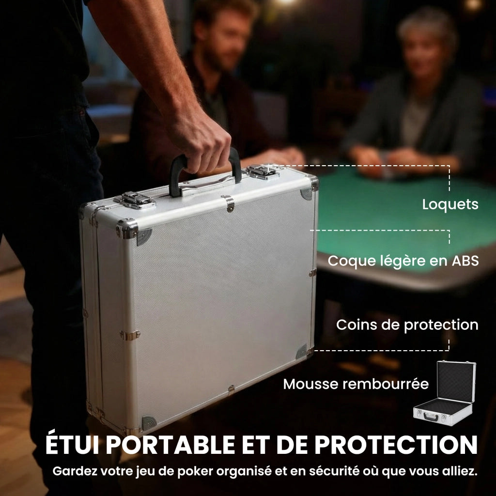 Set Poker 500 Fiches ¨C Xylo ¨C Custodia ABS con Carte, Dadi, Dealer, Tappeto