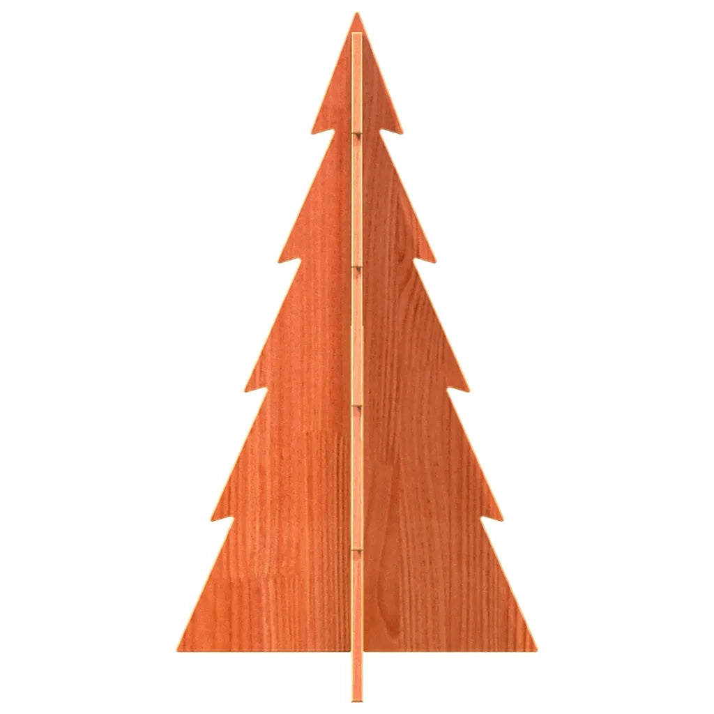 Albero di Natale Marrone Cera 80 cm in Legno Massello di Pino 858170
