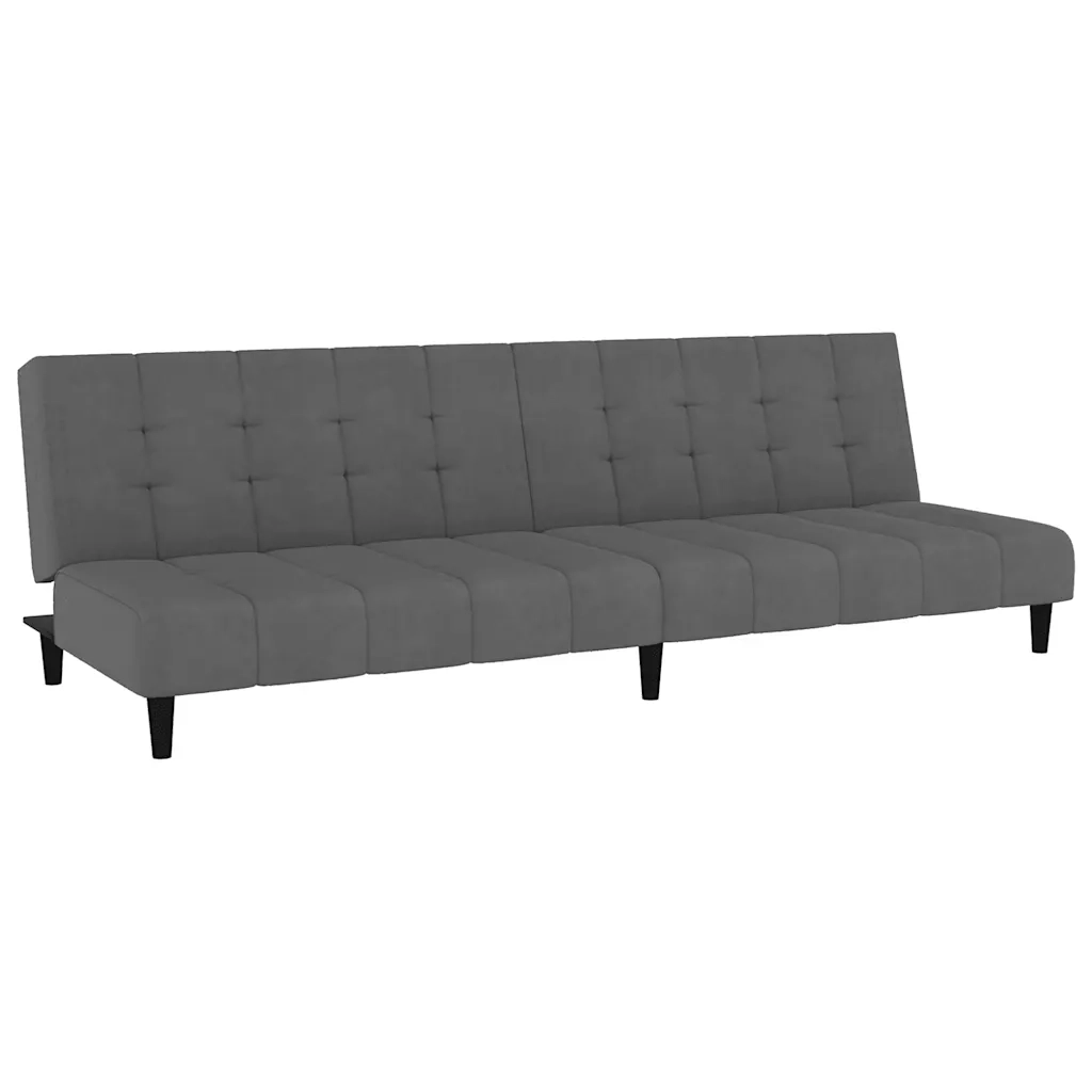 Divano letto | Sof¨¤ letto | Letto singolo a 2 Posti Grigio Scuro in Velluto