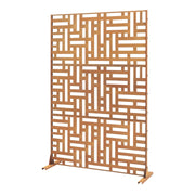 Parete divisoria per uso esterno e interno 180 x 120 x 40 cm acciaio zincato finitura ruggine 03_0009273