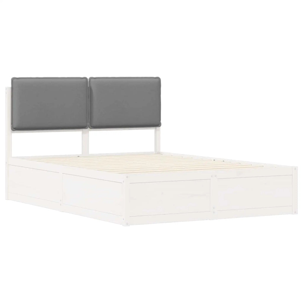 Letto con Testiera Rivestita Grigio chiaro 135 x 190 cm