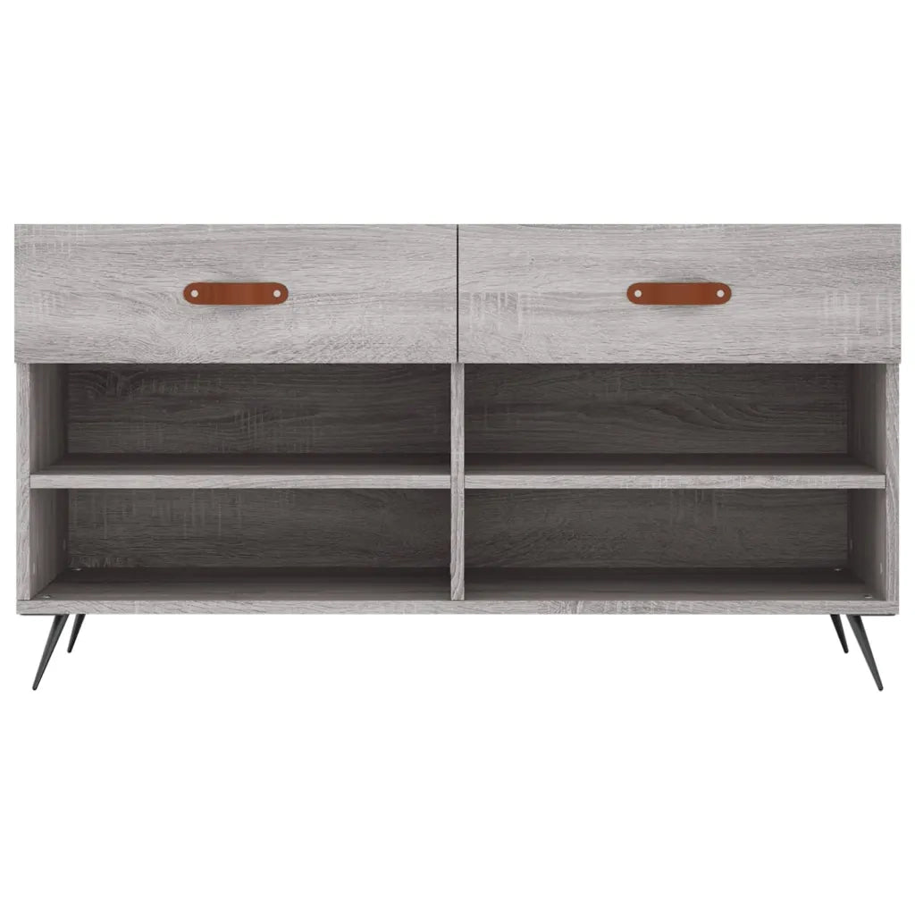 Panca Porta Scarpe-Sgabello-Panca Scarpiera Grigio Sonoma 102x35x55 cm Legno Multistrato 332367