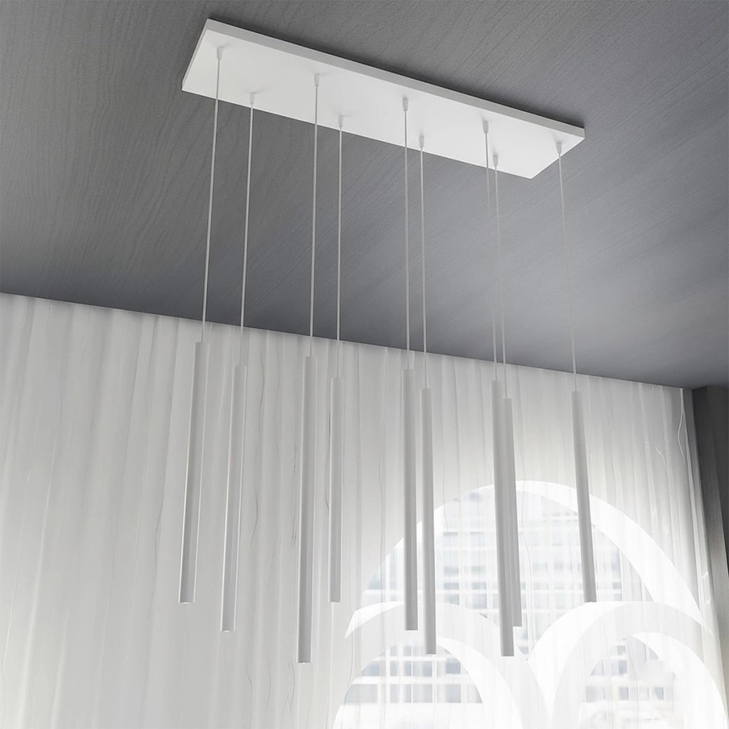 Lampada a sospensione Selter in acciaio bianco opaco