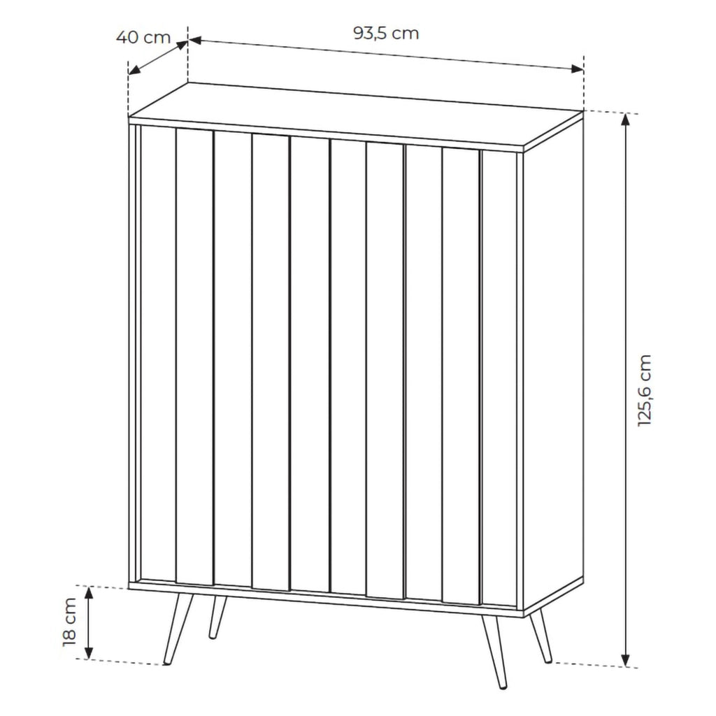 Madia Hafano, Credenza 2 Ripiani, 94x40x126h cm Marrone Noce