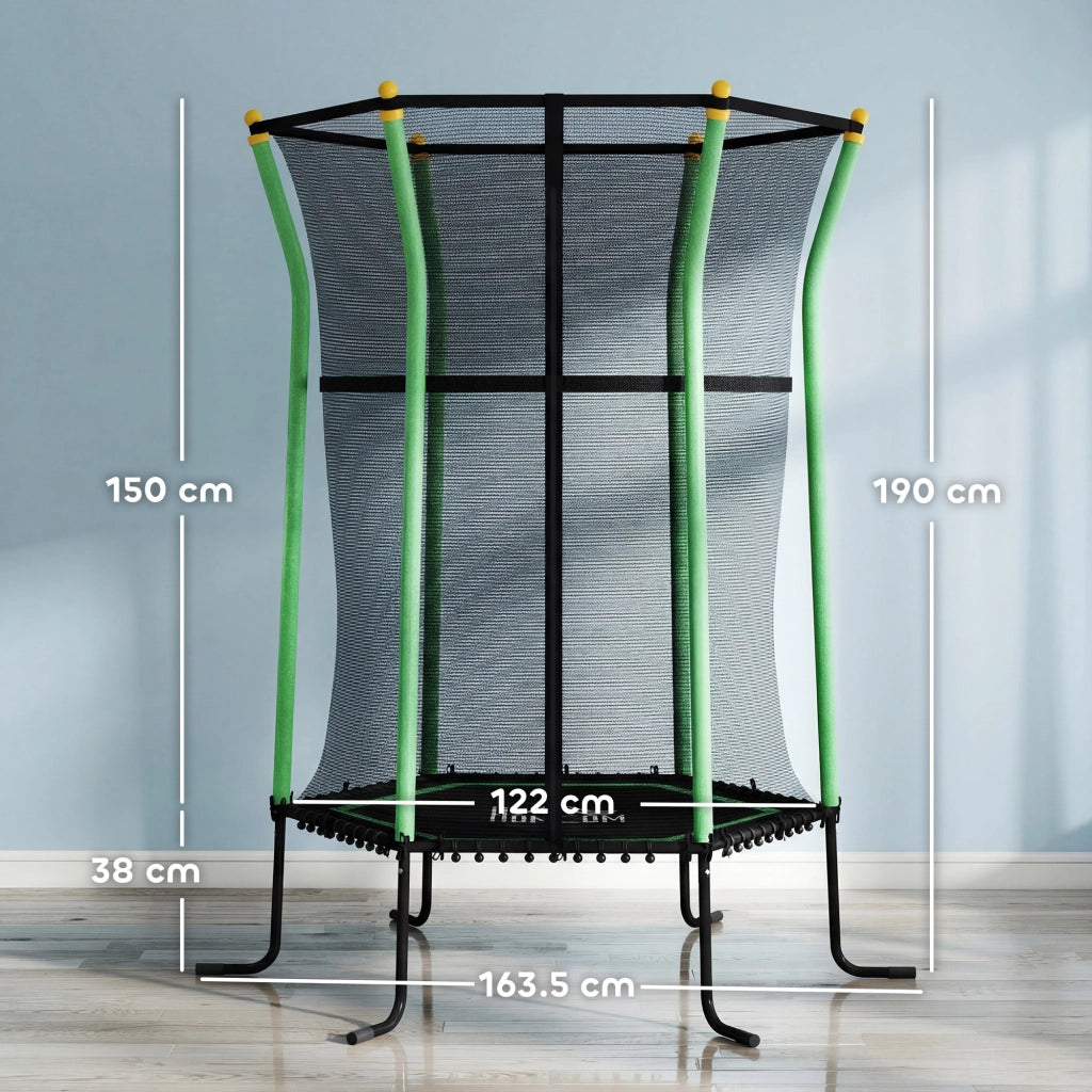 Trampolino da Giardino per Bambini ¨C Zephmum ¨C Verde 163.5x190 cm