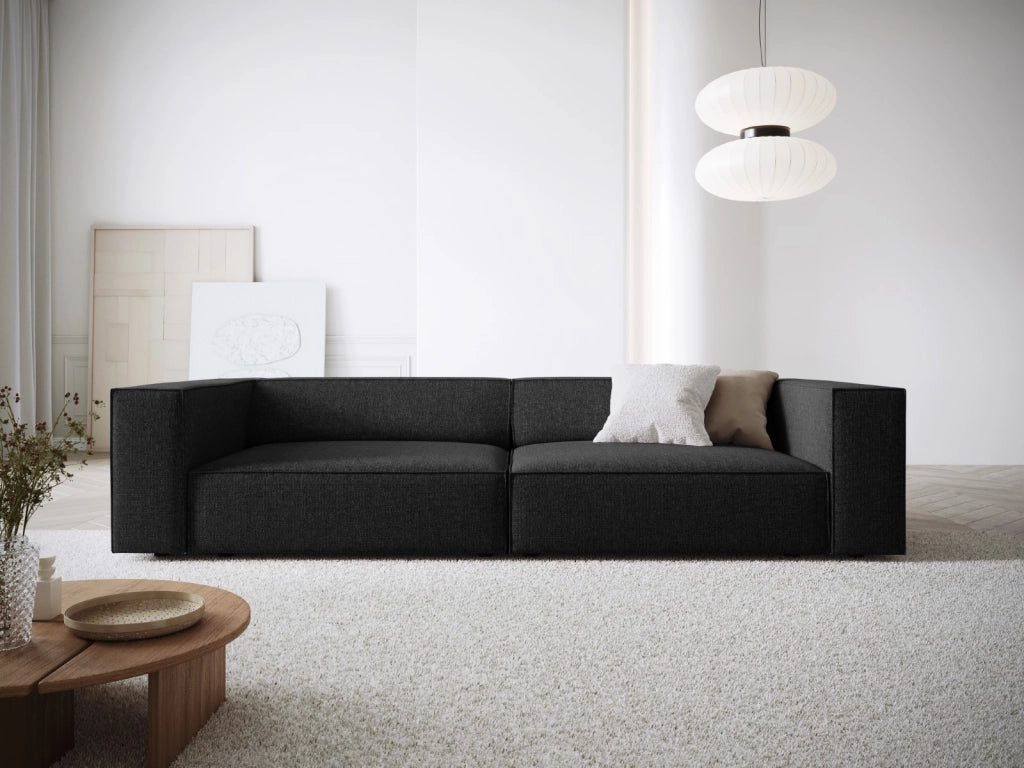 Cosmopolitan Design - Divano "Arendal" 4 posti in ciniglia nero 