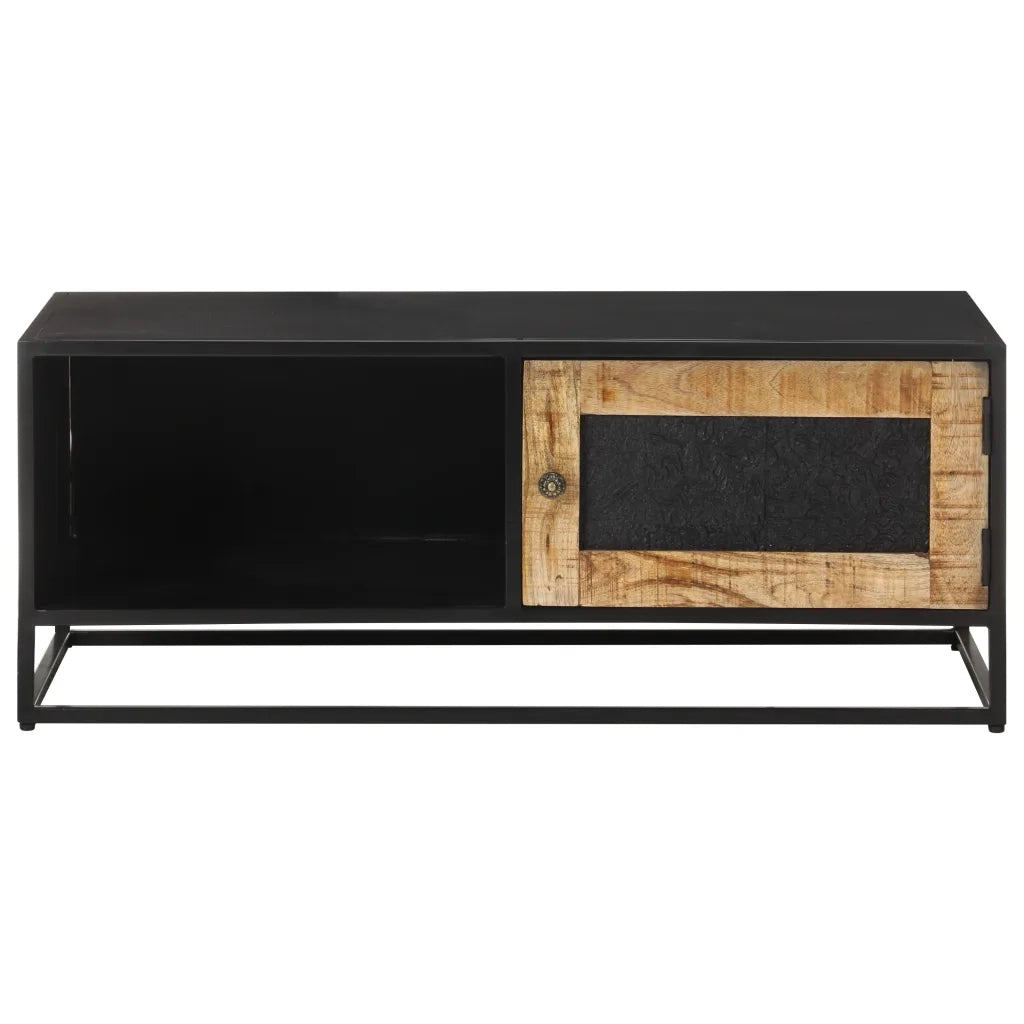 Tavolino da Salotto-Tavolino da soggiorno-Tavolo 90x50x35 cm in Legno di Mango Grezzo