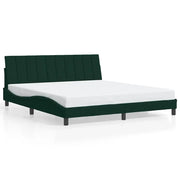 Letto matrimoniale | Letto per adulti | Giroletto senza Materasso Hanko Verde Scuro 180x200 cm in Velluto