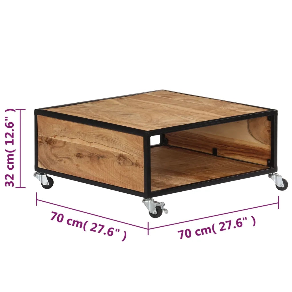 Tavolino da CaffÃ¨ 70x70x32 cm in Legno Massello di Acacia cod mxl 17280
