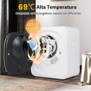 800W Asciugatrice Portatile, Asciugatrice Compatta con Cestello in Acciaio Inox 5kg, panello a LED e Asciugatura Intelligente, Ideale per Casa Appartamento, 48x40x56 cm [Classe di efficienza energetica C]