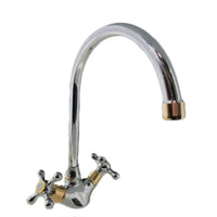 Rubinetto Miscelatore Per Cucina, Maniglie A Stella Cromato Con Canna Ombrello