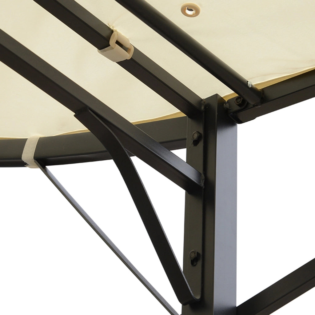 Pergola da Giardino 300x250x200-250A cm in Acciaio con Copertura in Tessuto Beige