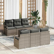 Set Divano da Giardino con cuscino 7 pcs Grigio polyrattan 3354938