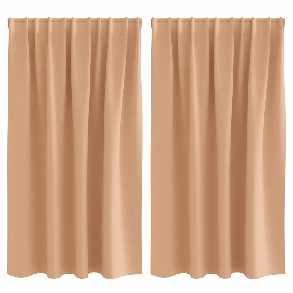 vidaXL Tende con tende 2 pcs Marrone chiaro Poliestere