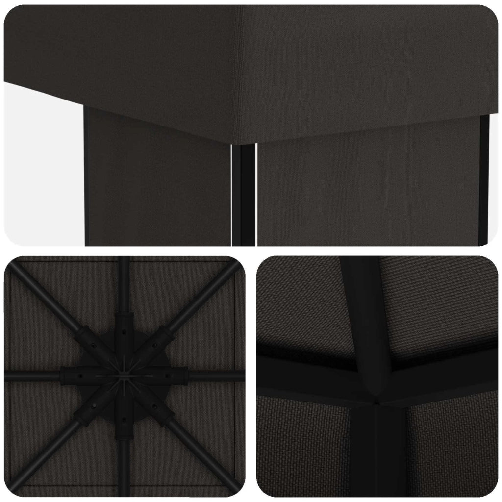 Gazebo 4 × 3 m Antracite Poliestere e Acciaio 190 900375