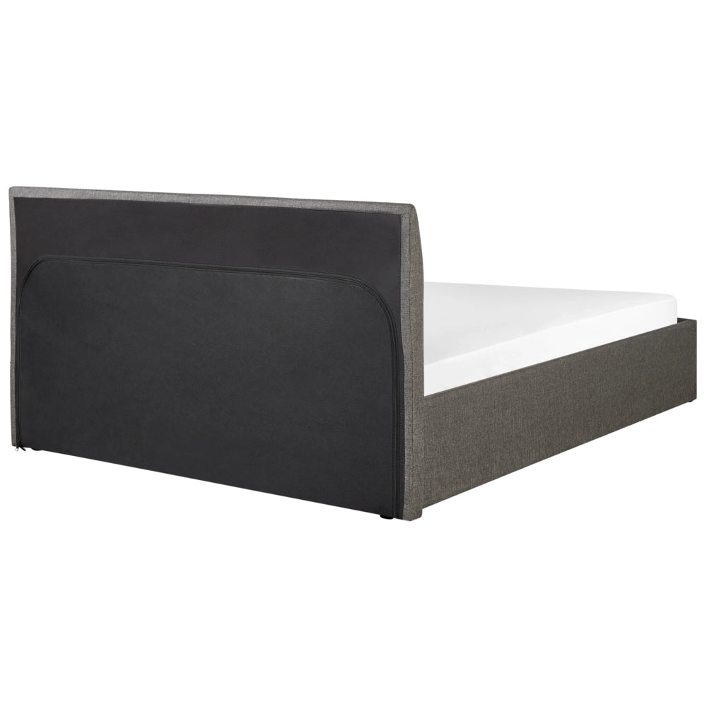 Struttura del letto Grigio 140 x 200 cm 5 piedi contenitore con testiera