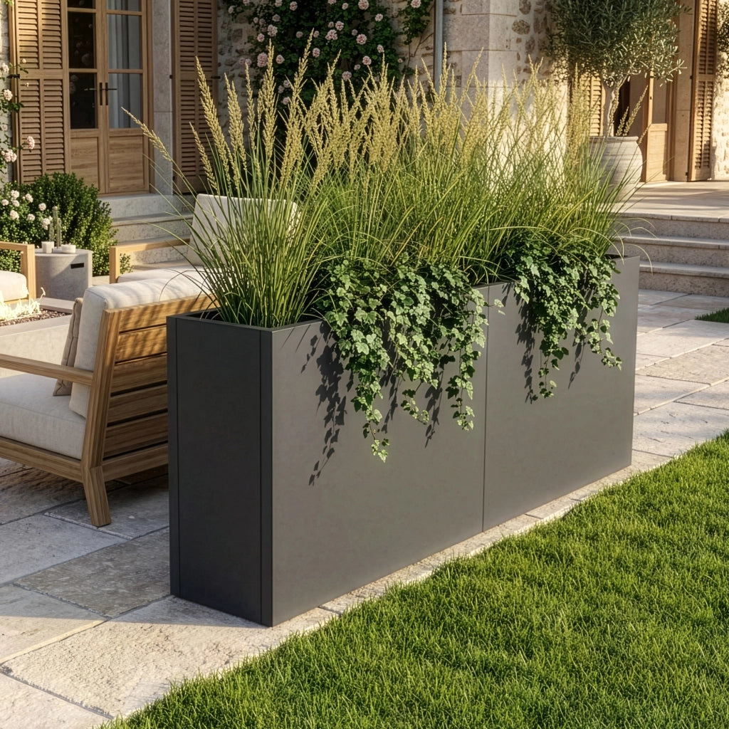 Fioriera Vaargel in Acciaio Portafiori 82x90x30 cm - Grigio Antracite casa.pro