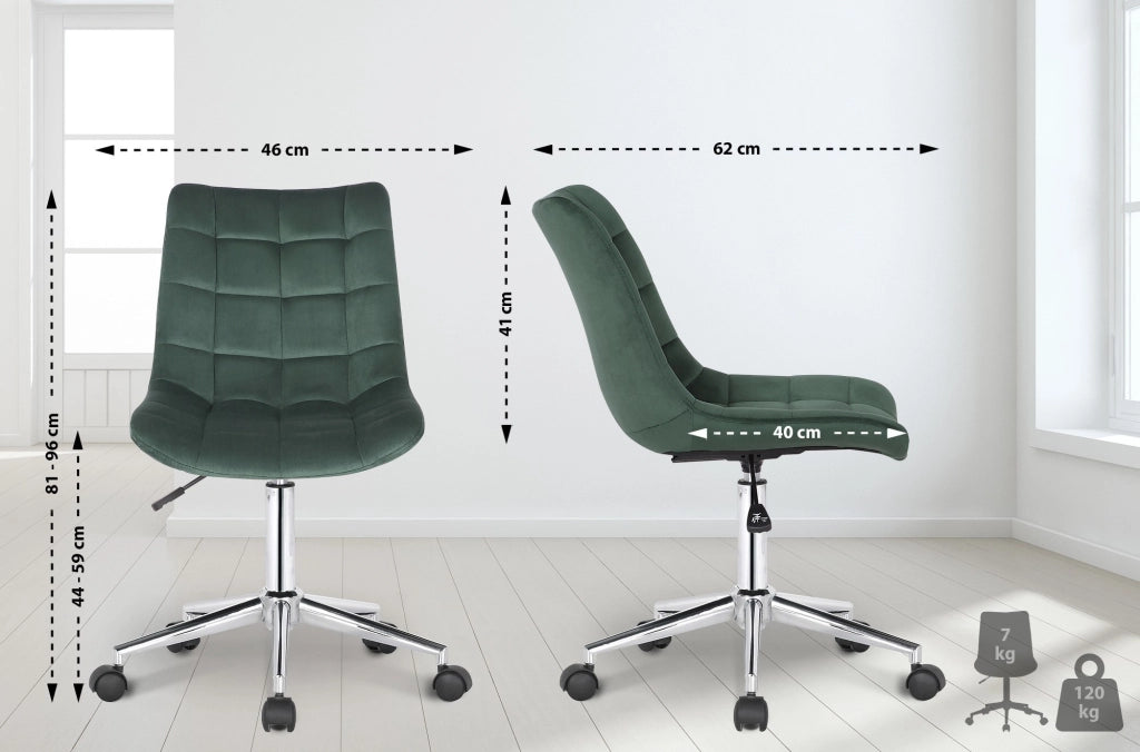Sedia da ufficio Medford in velluto verde