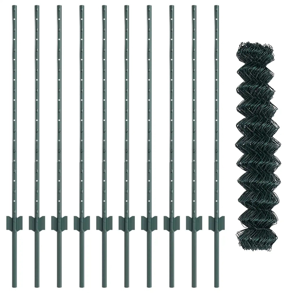 Recinzione a maglie con palo 10 x 1 m Acciaio rivestito in PVC 3336240